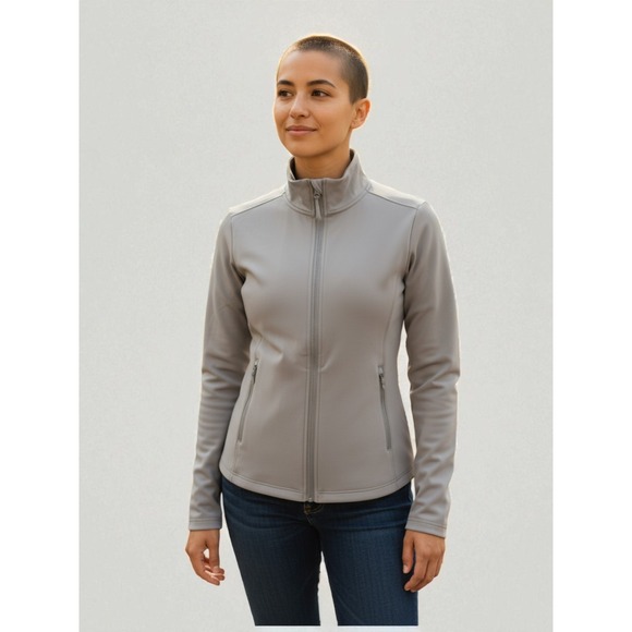 Velocity Jackets & Blazers - VELOCITY‎ Beige Active Jacket Full Zip Pockets Sz Small NEW